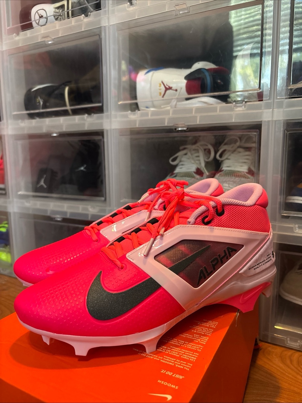 Nike Alpha Menace 4 Pro NRG Racer Pink BCA HJ4568-600 Football Cleat Sz 11.5 NWB